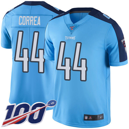 Tennessee Titans Limited Light Blue Men Kamalei Correa Jersey NFL Football #44 100th Season Rush Vapor Untouchable->tennessee titans->NFL Jersey